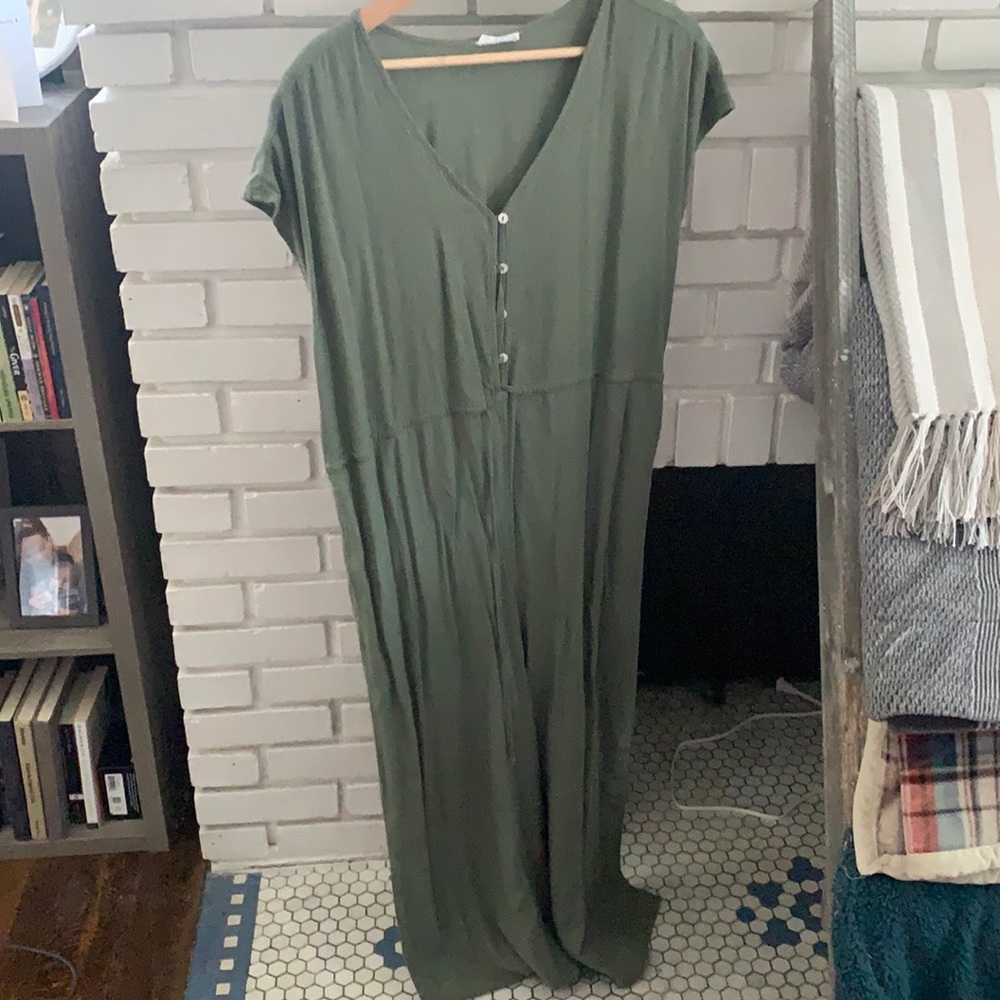 Olive Green short sleeved jumpsuit